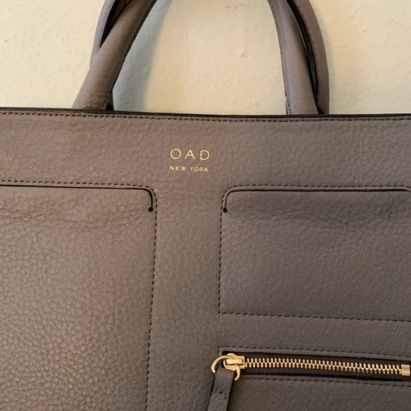 OAD New York Kit Tote Pebble Gray Satchel Handbag - Picture 3 of 6